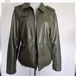 Apt. 9 Olive Green Faux Leather Jacket